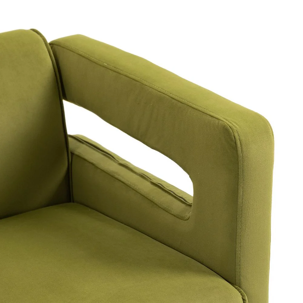 DremFaryoyo House hold  Degree Swivel Upholstered Tufted Living Room Chair Textured velvet Fabric Accent Chair with Metal Stand