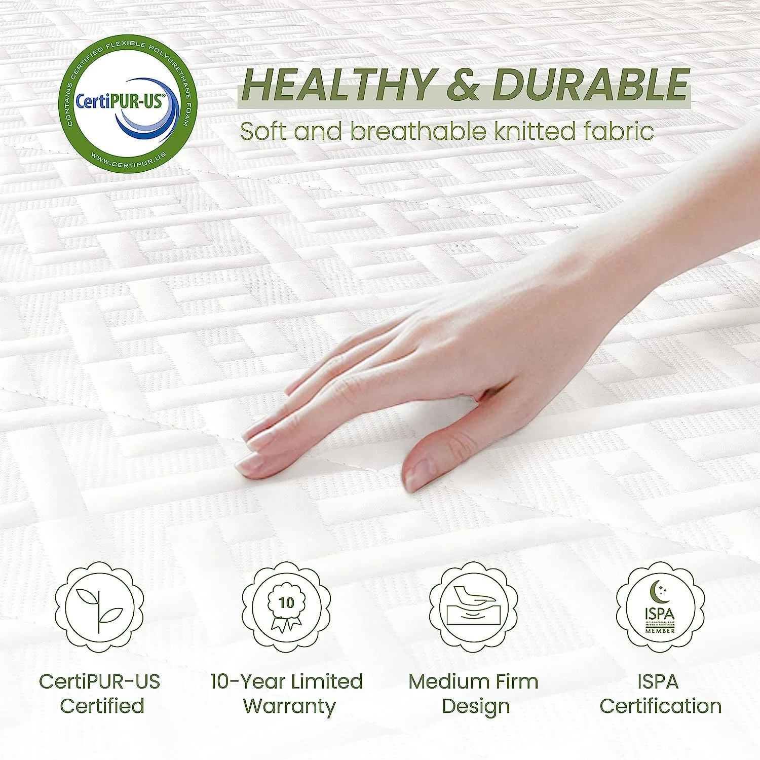 YANRUI King Mattress, 10 Inch King Size Hybrid Mattress, Memory Foam & Individually Wrapped Pocket Coils Innerspring Mattress in a Box, Pressure Relief & Cooler Sleeping