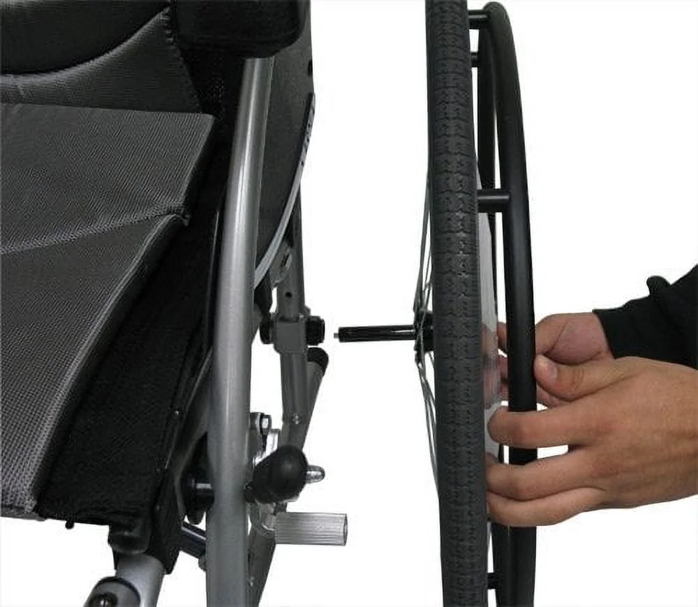 Karman S-115 Ergonomic Ultra Lightweight Manual Wheelchair with Quick Release Axles, Pearl Silver, 18