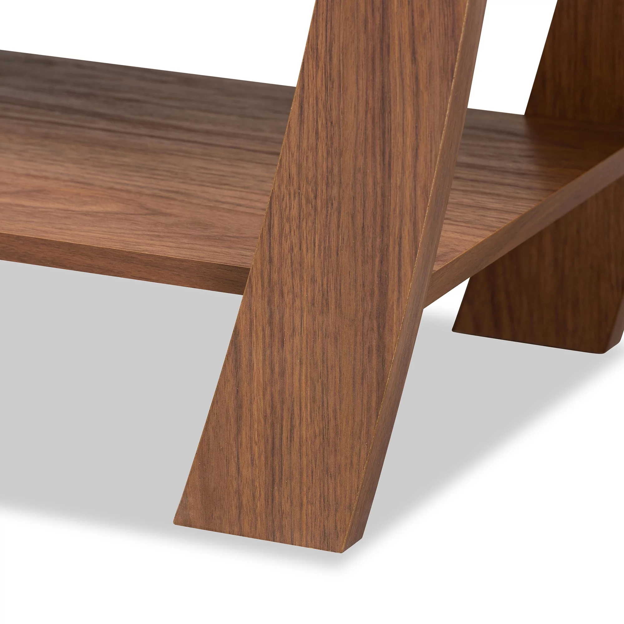 Baxton Studio Capote Modern Wood 2 Drawer Console Table, Walnut