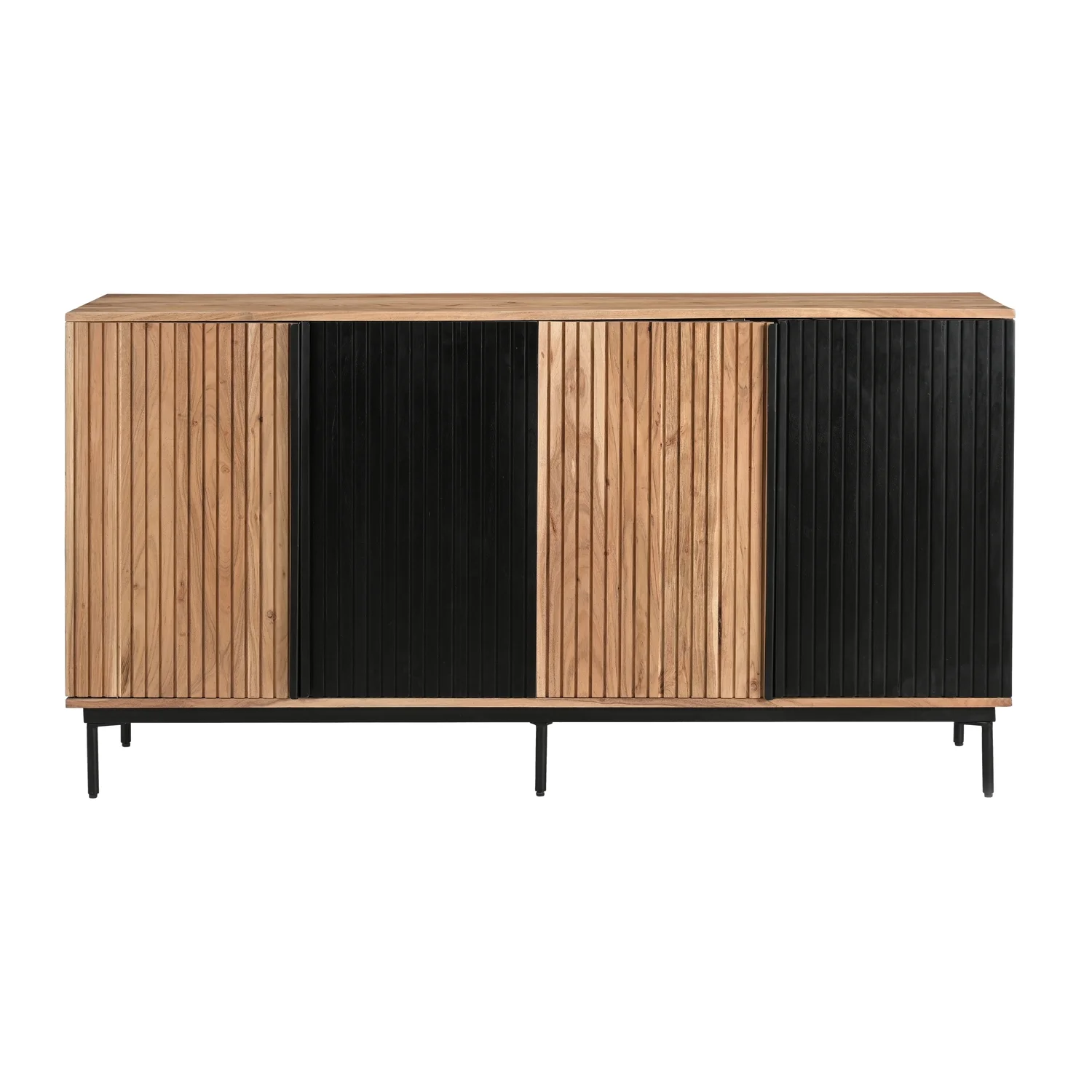 Coast to Coast Easton Natural and Black Farmhouse Four Door Credenza