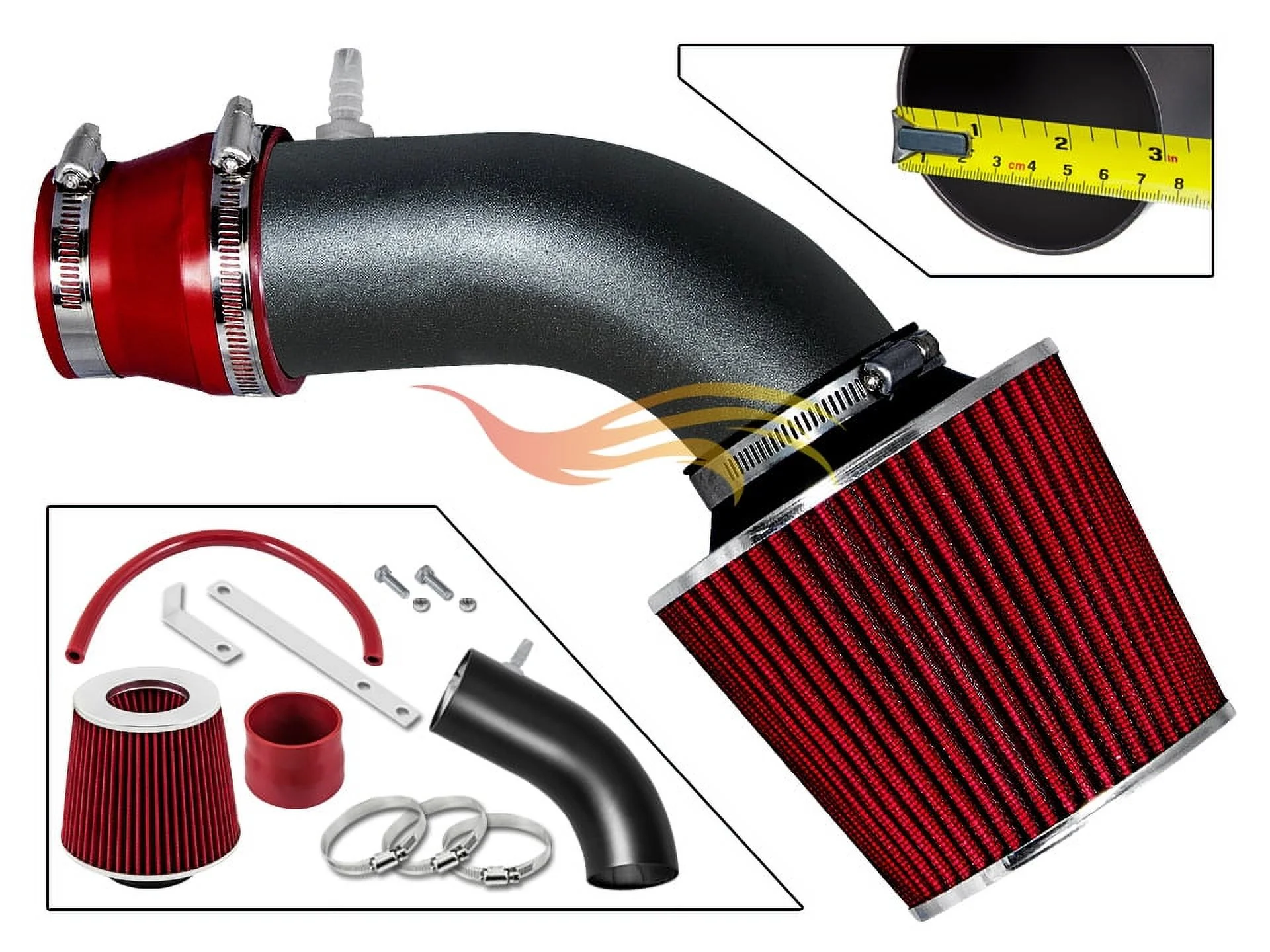 RW SERIES - MATTE BLACK PIPE GRAY - SHORT RAM INTAKE Compatible For 11-15 Hyundai ACCENT/VELOSTER 1.6L / ELANTRA/KIA RIO