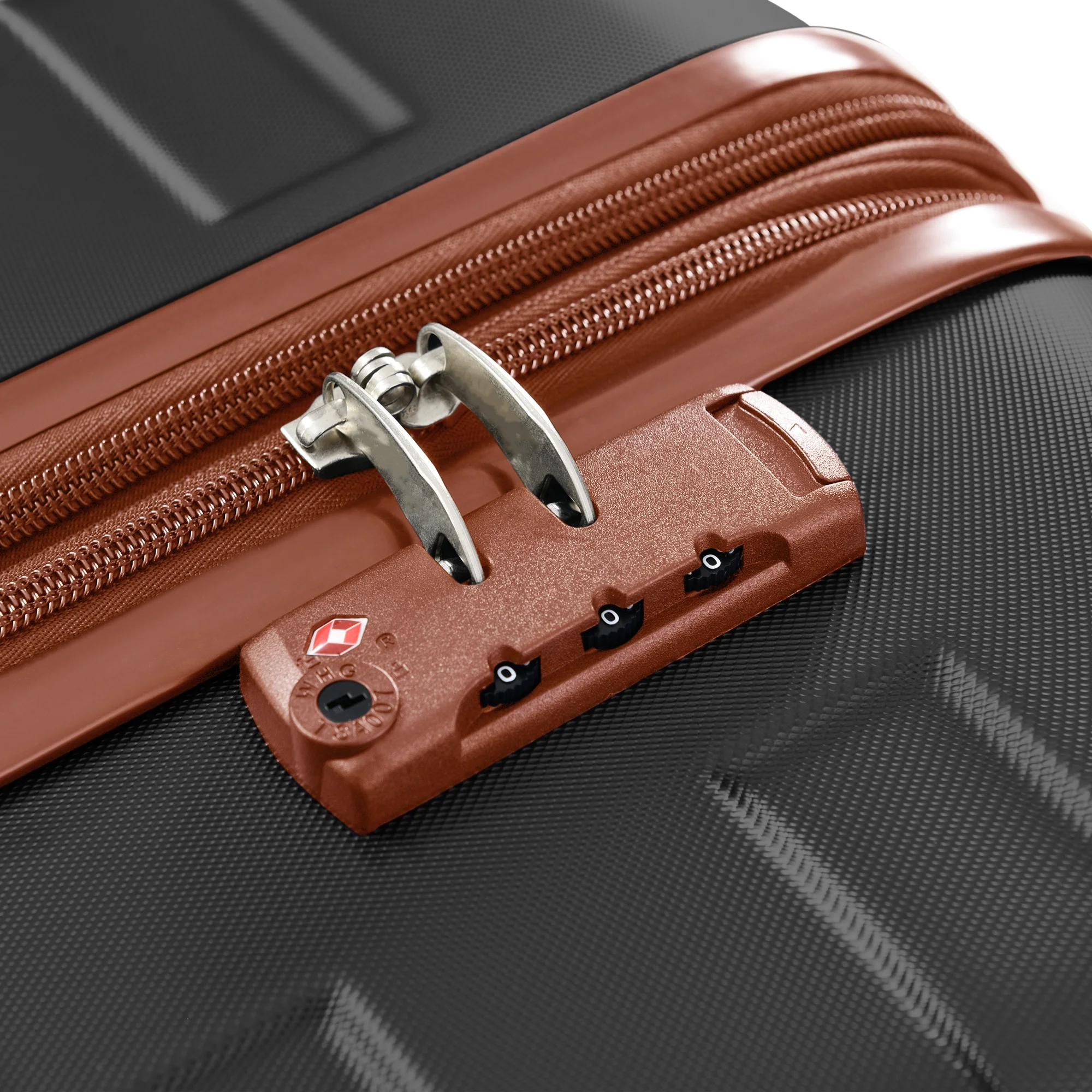 KUUFER 3 Piece Set Suitcase Spinner Hardshell Lightweight TSA Lock, Expandable Luggage Set, Black