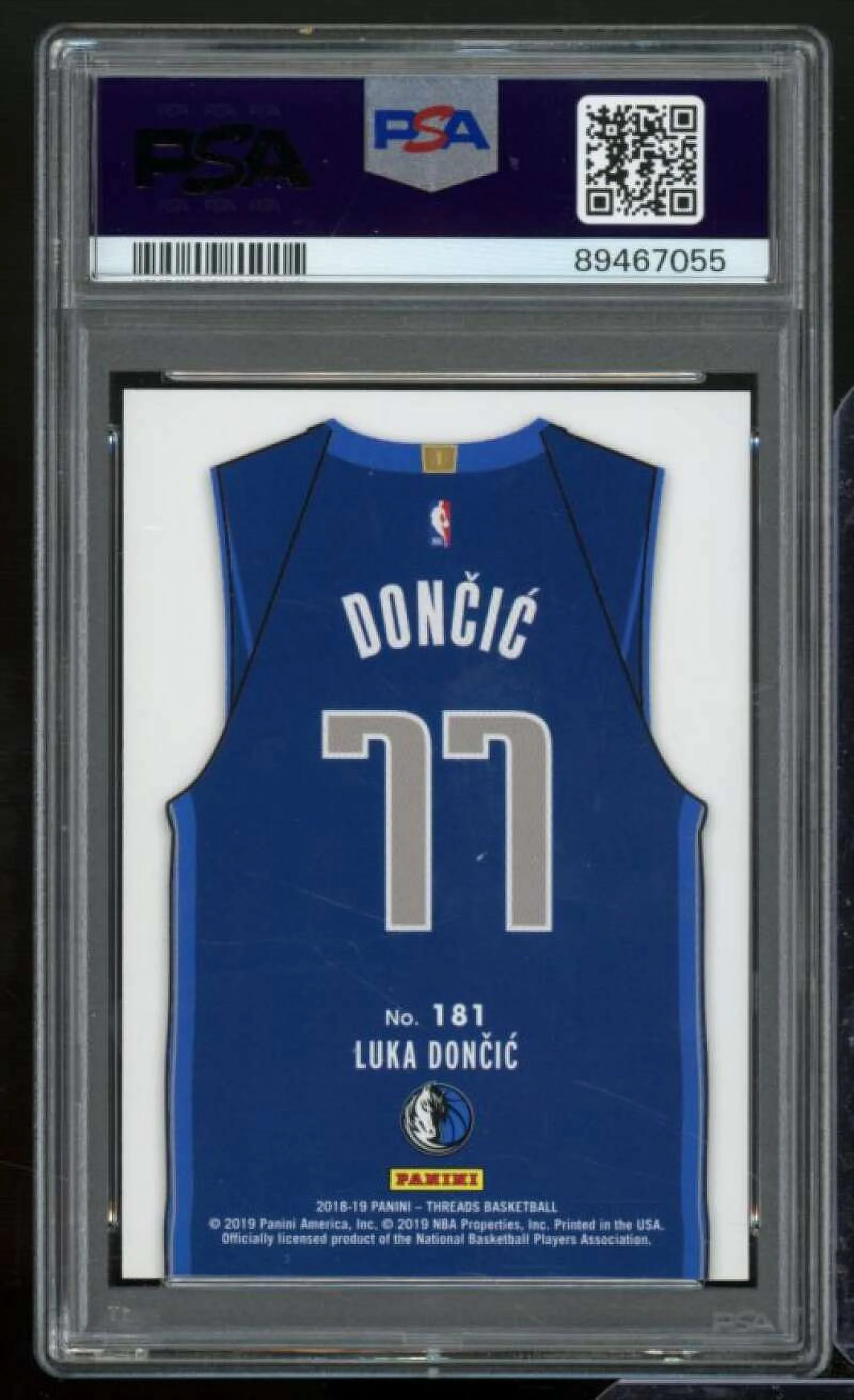 Luka Doncic Rookie Card 2018-19 Panini Threads #181 PSA 9