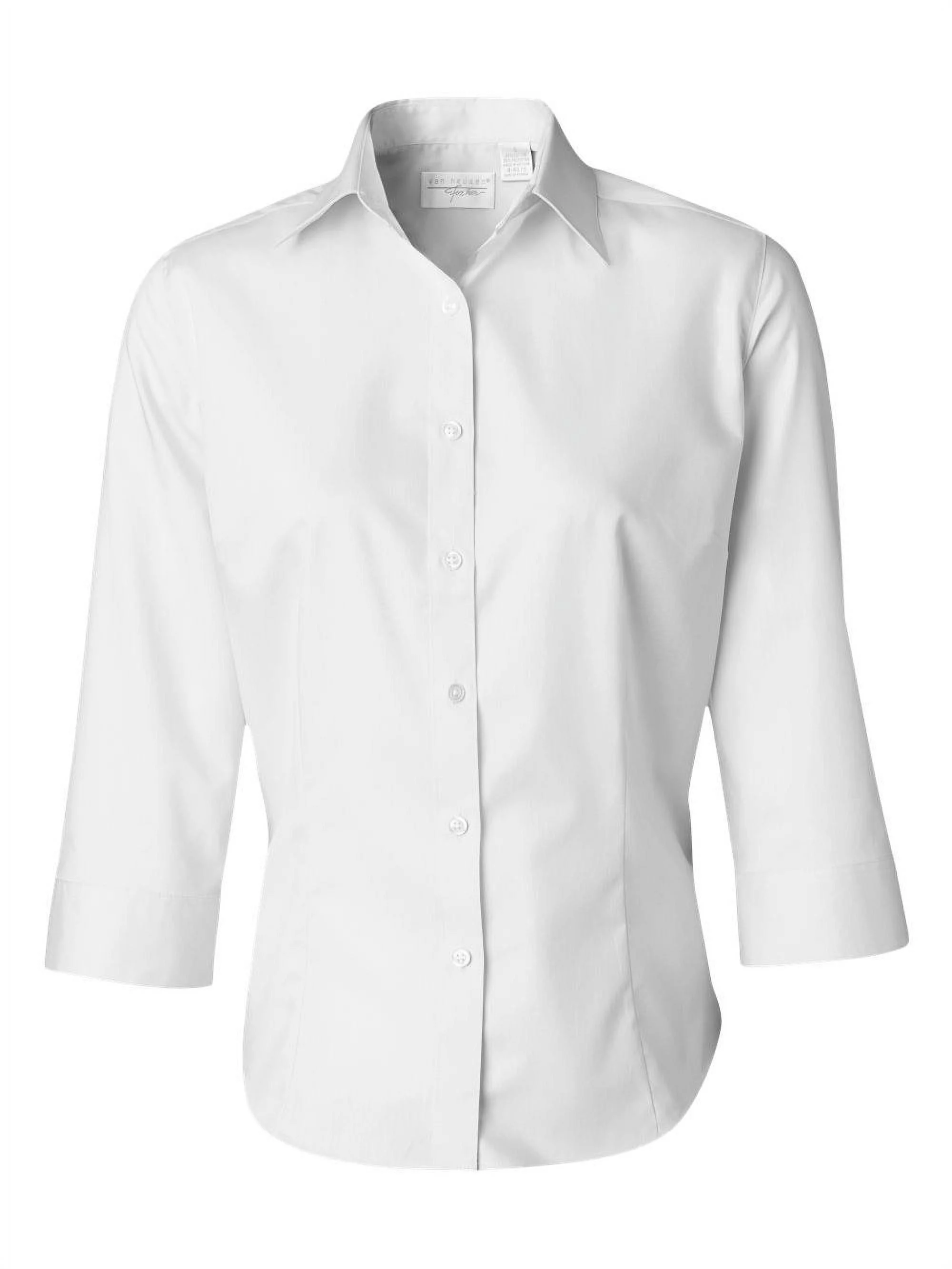 Van Heusen Women's Three-Quarter Sleeve Baby Twill Shirt