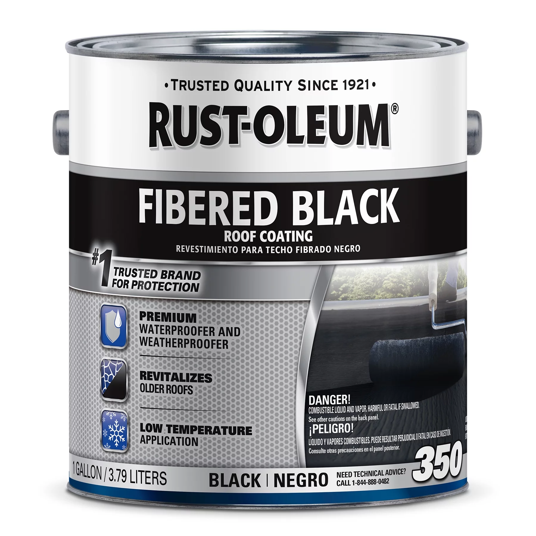 Black, Rust-Oleum Fibered Roof Coating, Gallon