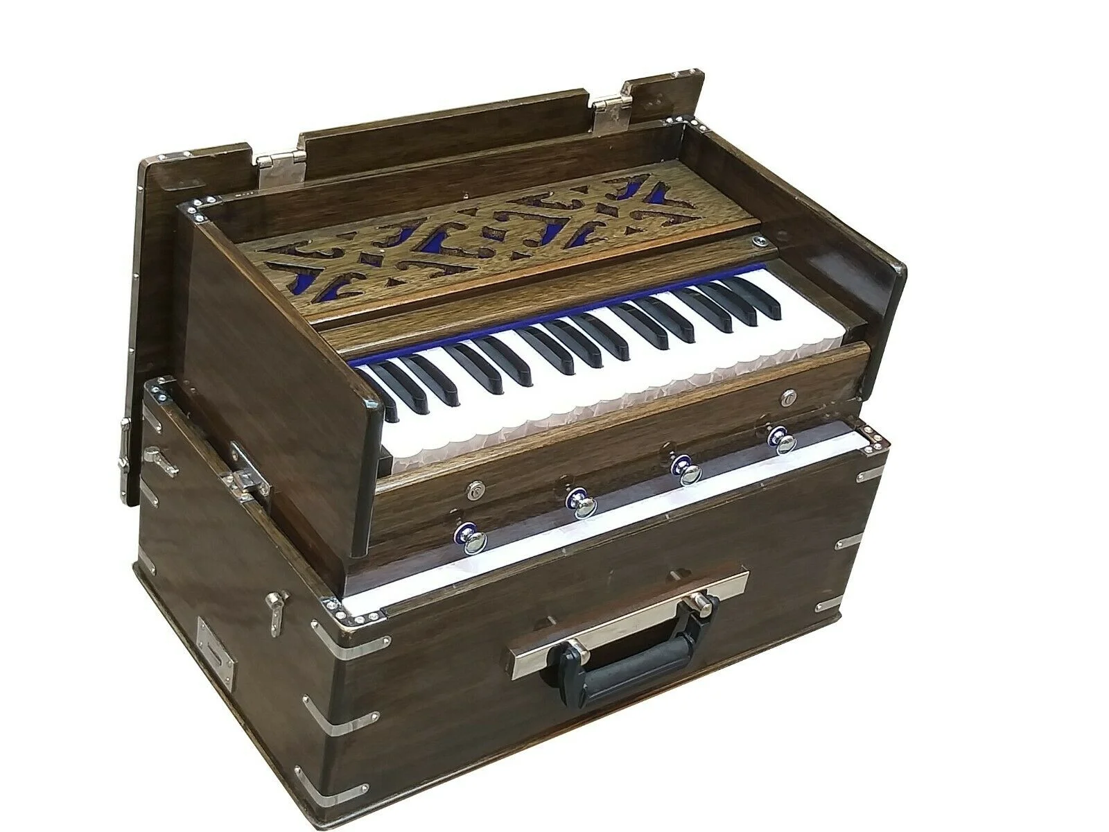SAFRI HARMONIUM~2 OCTAVE~4 STOPS~DOUBLE REEDS~32 KEYS~TUNED TO 440 Hz~TRAVELER~SUITABLE FOR BHAJAN,KIRTAN,YOGA