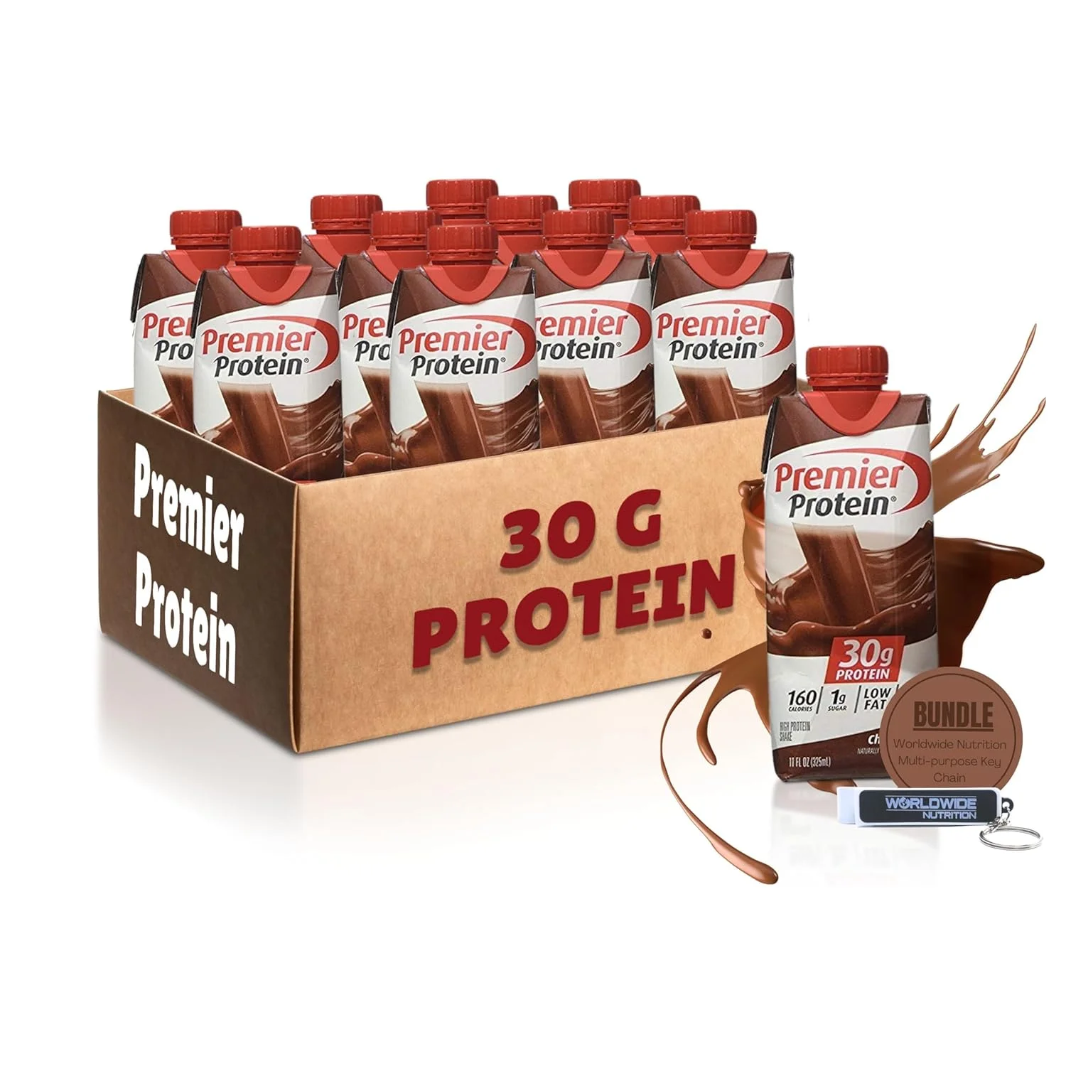 Premier Protein 30g High-Protein Chocolate  Shake 11oz - Healthy Immune Support - 12 Pack