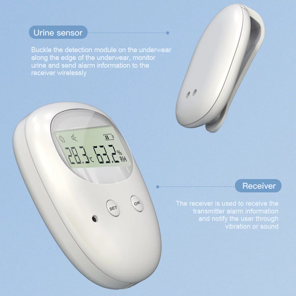 Bedwetting Alarm,Potty Alarm Care Vibration Baby Wetness Potty Elder Alarm Baby Alarm With Receiver Alarm Display Dazzduo Alarm Sound Display Receiver Kids Potty Pee With Potty Sound Pee Pee