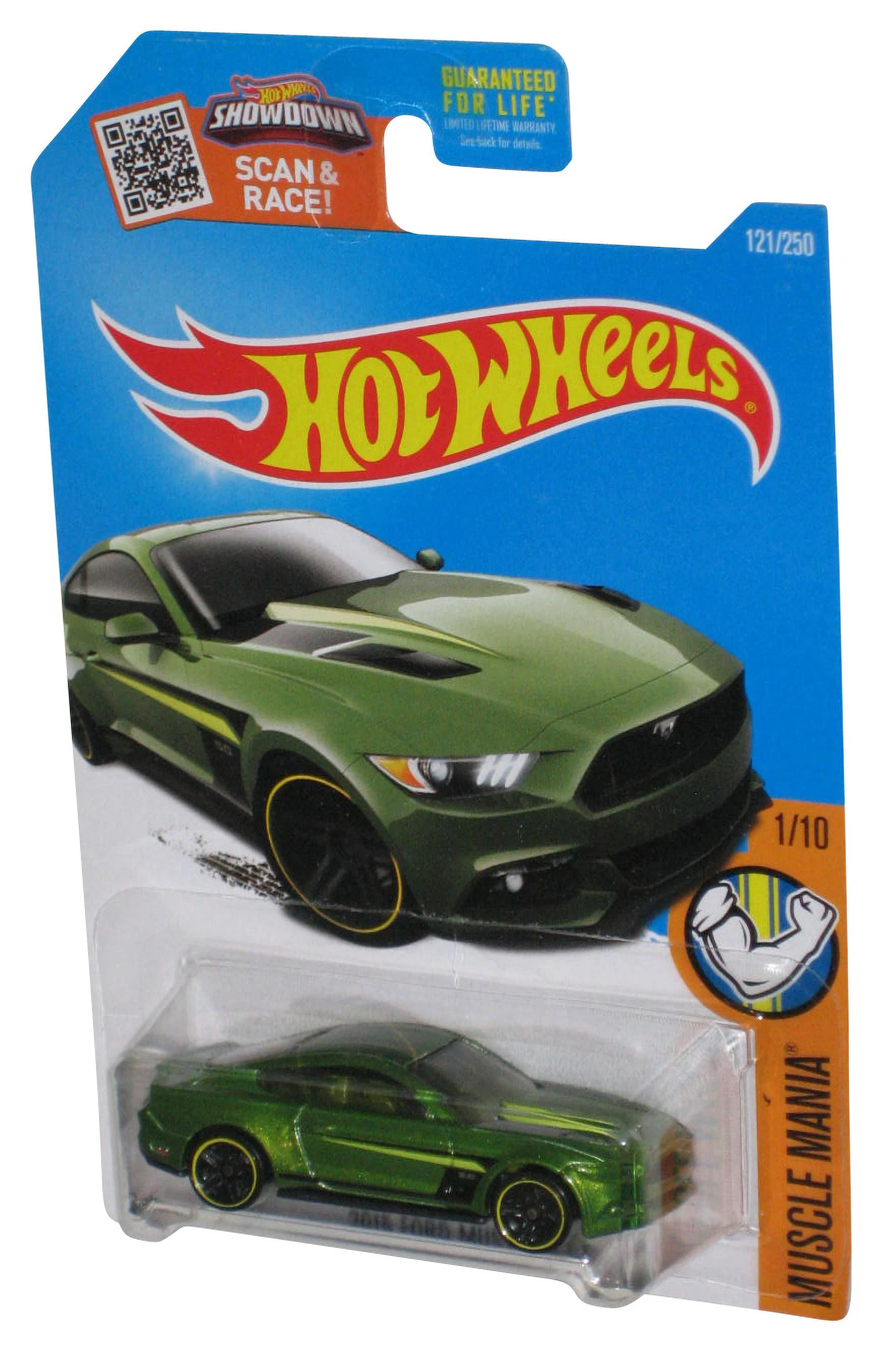 Hot Wheels Muscle Mania 1/10 2015 Green Ford Mustang GT Car 121/250 - (Toys R Us Exclusive)