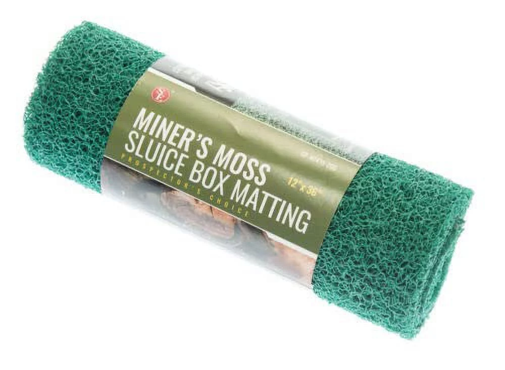 5 Pack Green Miner's Moss 12X36x10mm Sluice Box Matting, Gold Panning