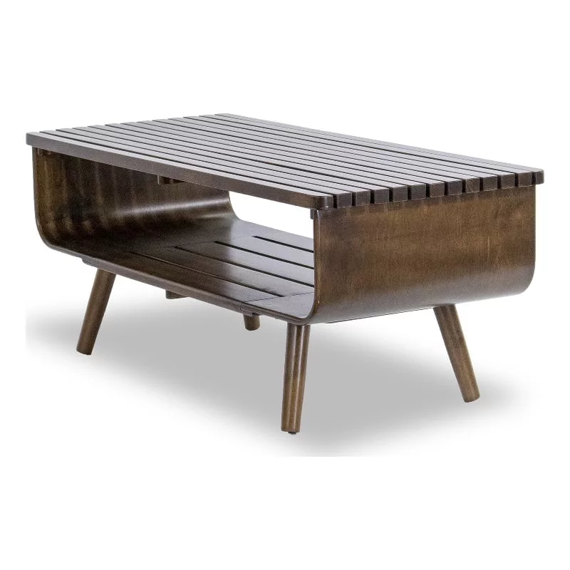 Home Square 2 Piece Living Room Set with Coffee Table and End Table in Walnut