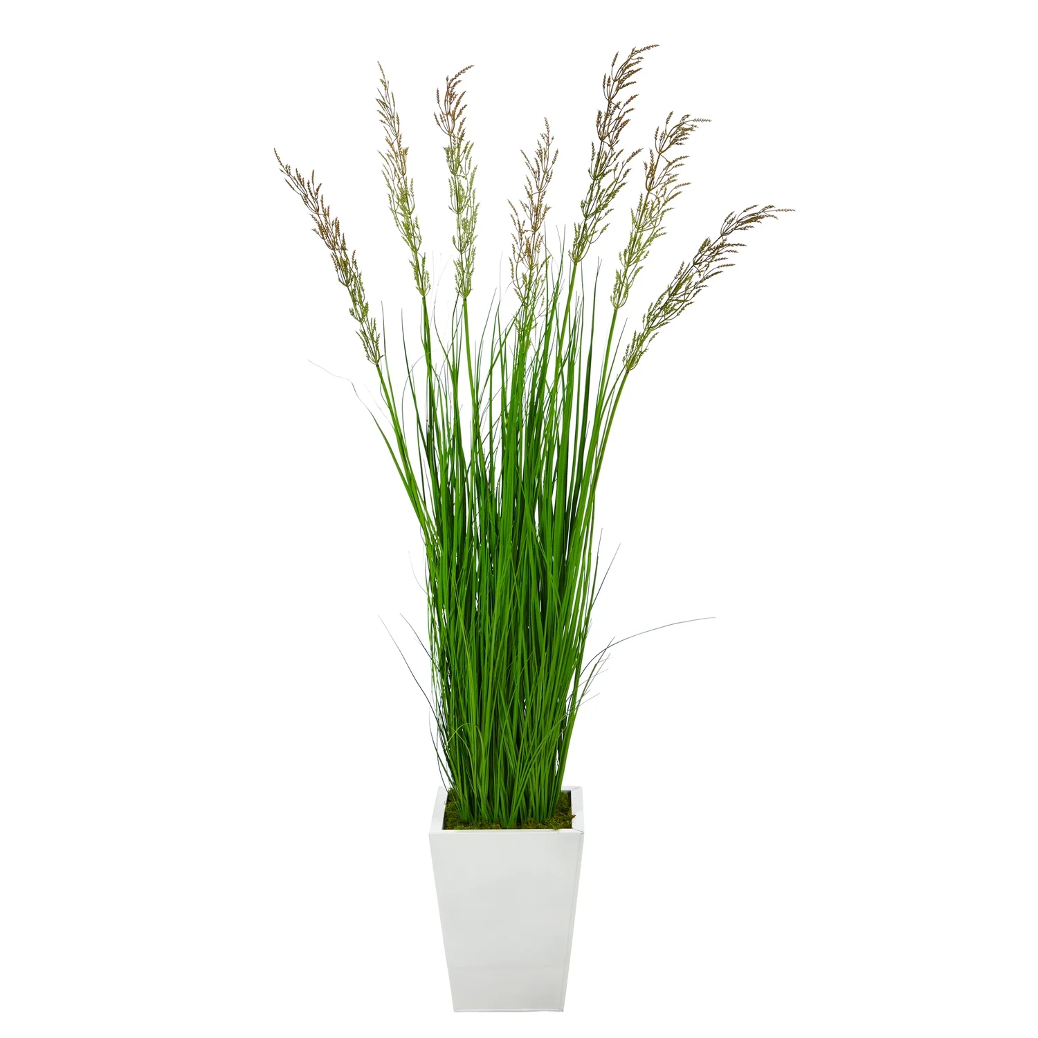 HomeStock Eclectic Exclusivity 64In. Wheat Grass Artificial Plant In White Metal Planter