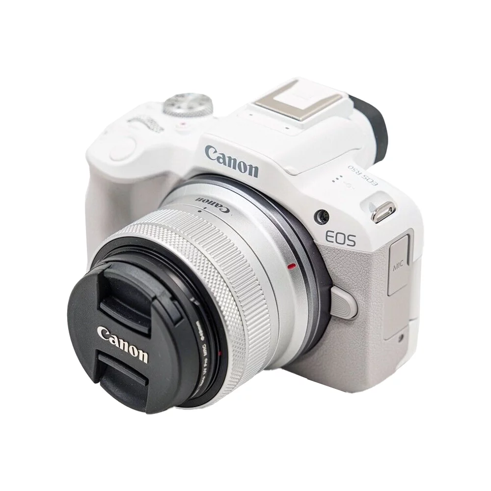 Canon EOS R50 Mirrorless Camera w/ RF-S 18-45mm Lens (White) 5812C012