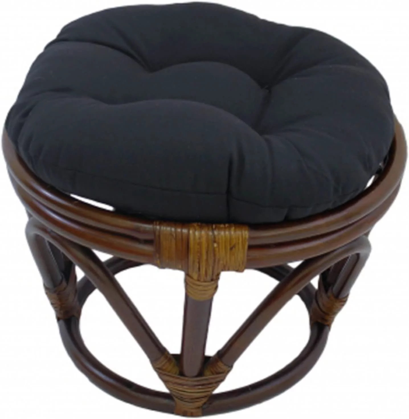 Furniture Piece Rattan Footstool With Twill Cushion