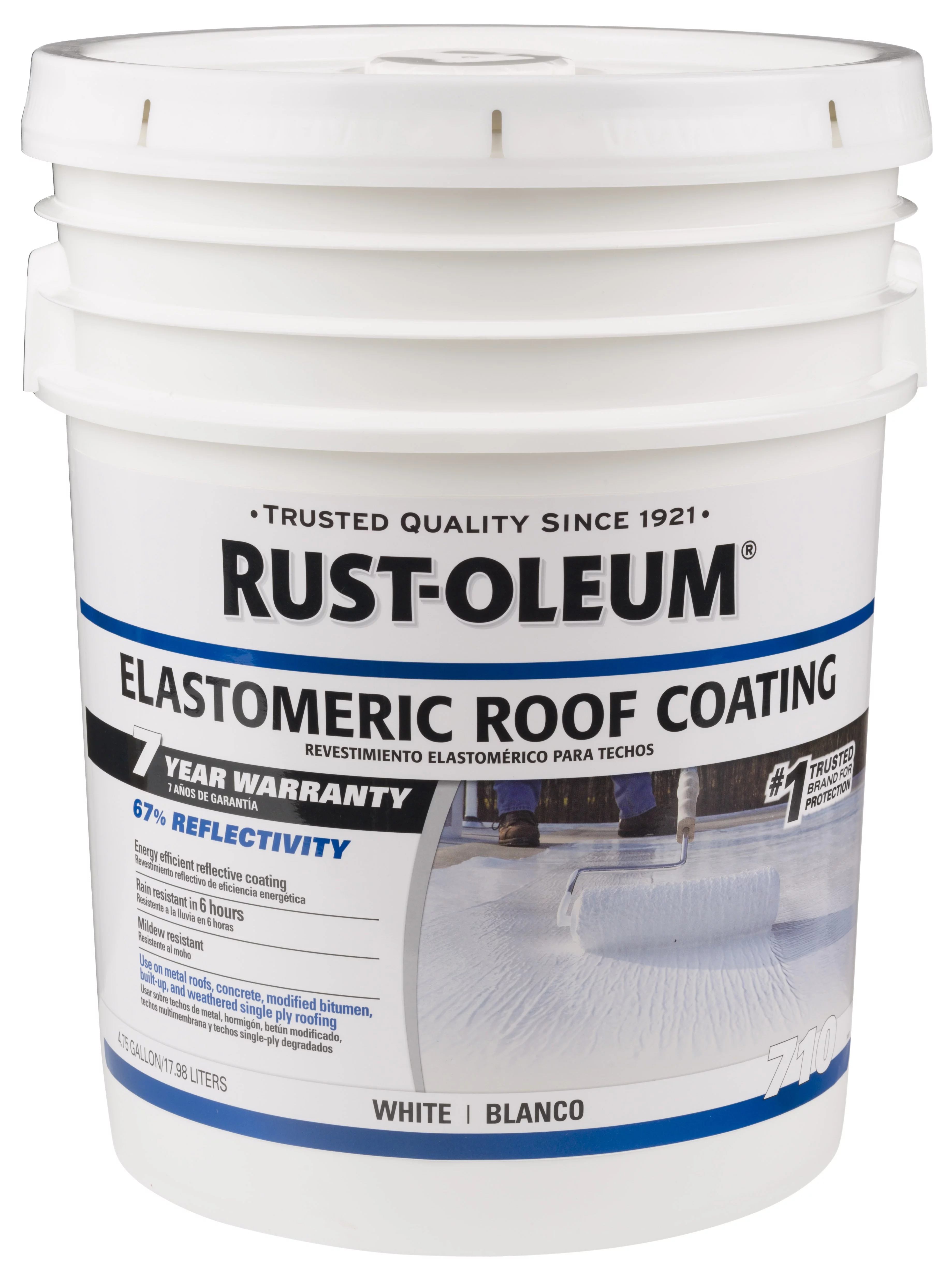 Rust-Oleum Roofing 7 Year Elastomeric Roof Coating, 4.75 Gallons