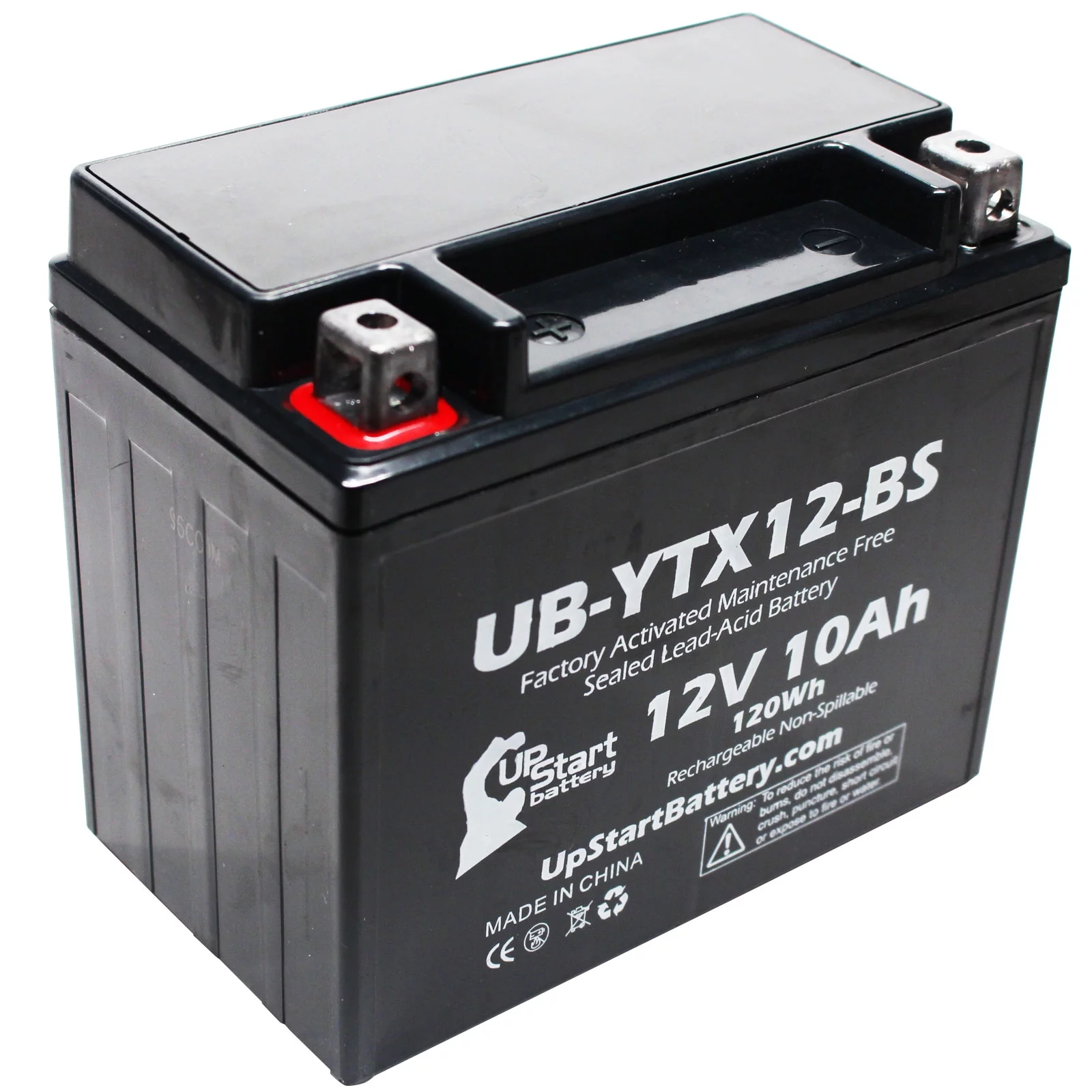 2-Pack UpStart Battery Replacement 2012 Aprilia Shiver 750 CC Factory Activated, Maintenance Free, Motorcycle Battery - 12V, 10Ah, UB-YTX12-BS