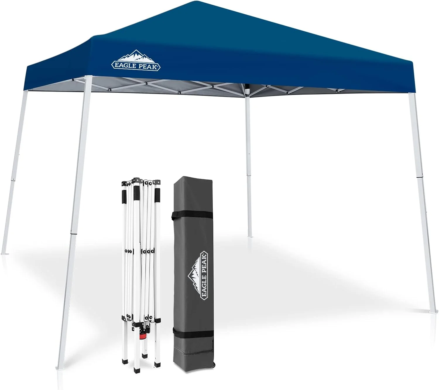YUMIAO 10x10 Slant Leg Pop-up Canopy Tent Easy One Person Setup Instant Outdoor Beach Canopy Folding Portable Sports Shelter 10x10 Base 8x8 Top (Dark Blue)