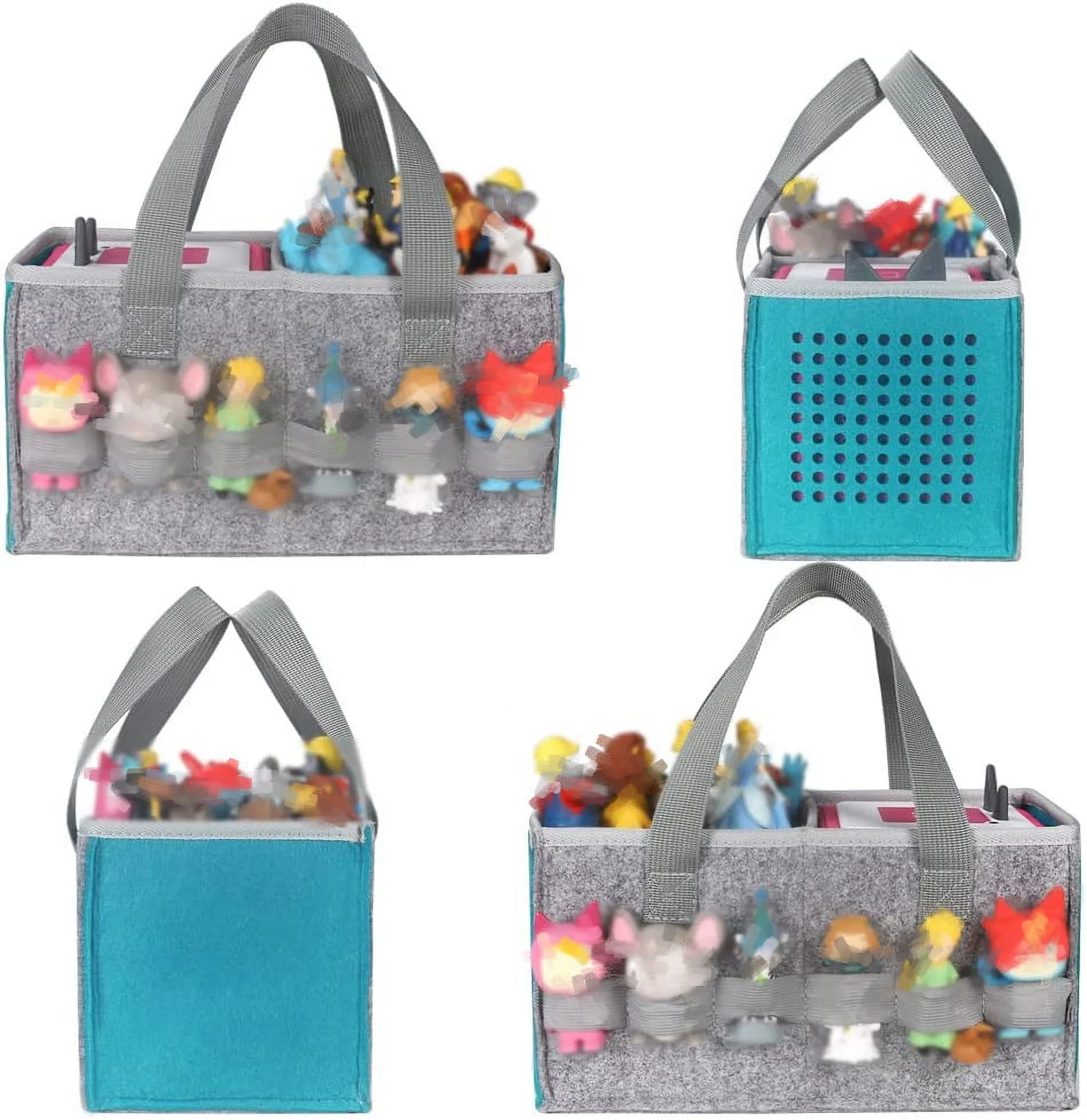 Champhox Storage Bag for Tonie box Starter Set and Ton ies Figurine, Protective Organizer Holder for Tonie box Accessories, Carrying Bag for Tonie box, Ton ies Carrier (Blue)