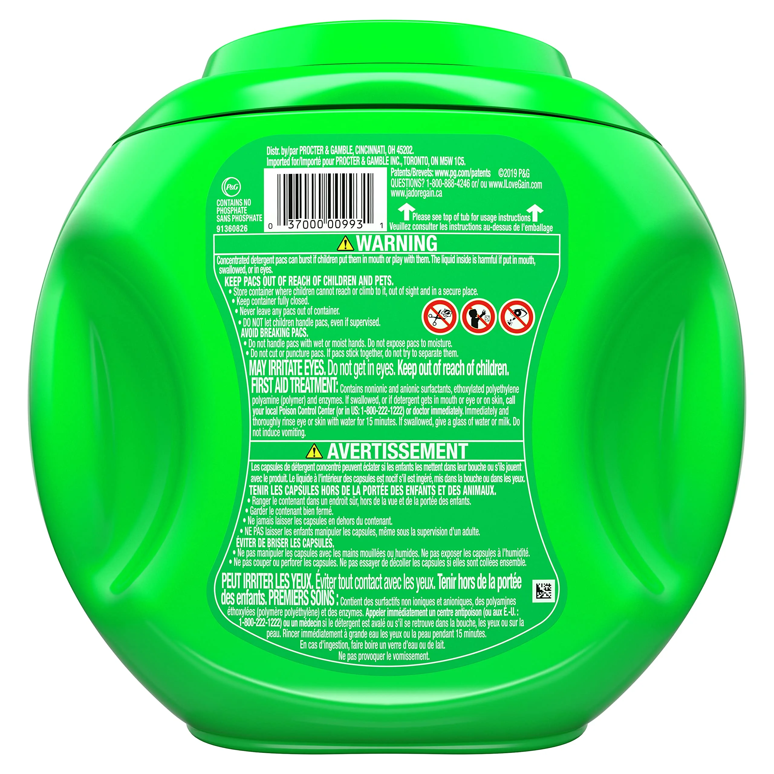 Gain Flings! Liquid Laundry Detergent Pacs, Moonlight Breeze, 42 Count