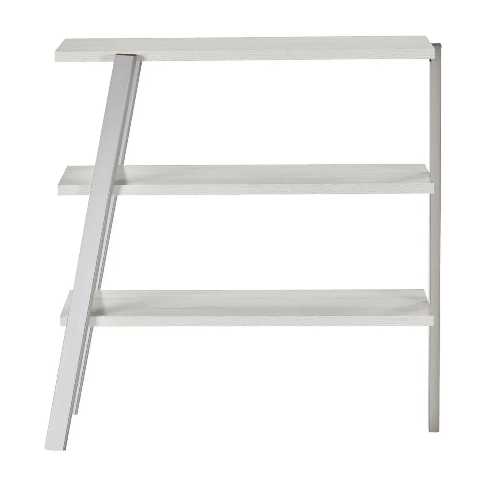 Pemberly Row Modern / Contemporary 3 Shelf Bookshelf in White Ash