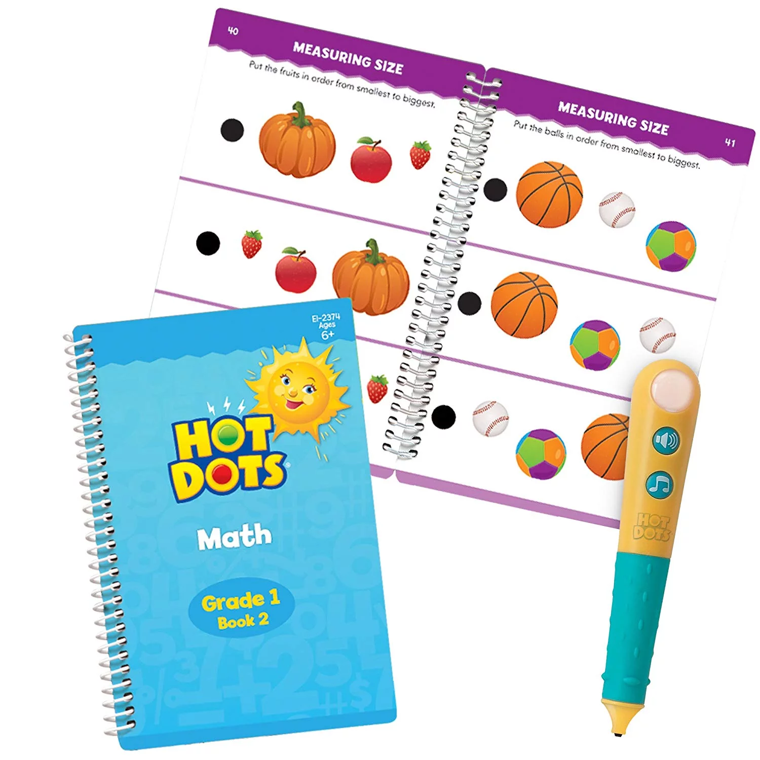 Educational Insights 2374 Hot Dots Let's Master Grade 1 Math Set with Talking Pen