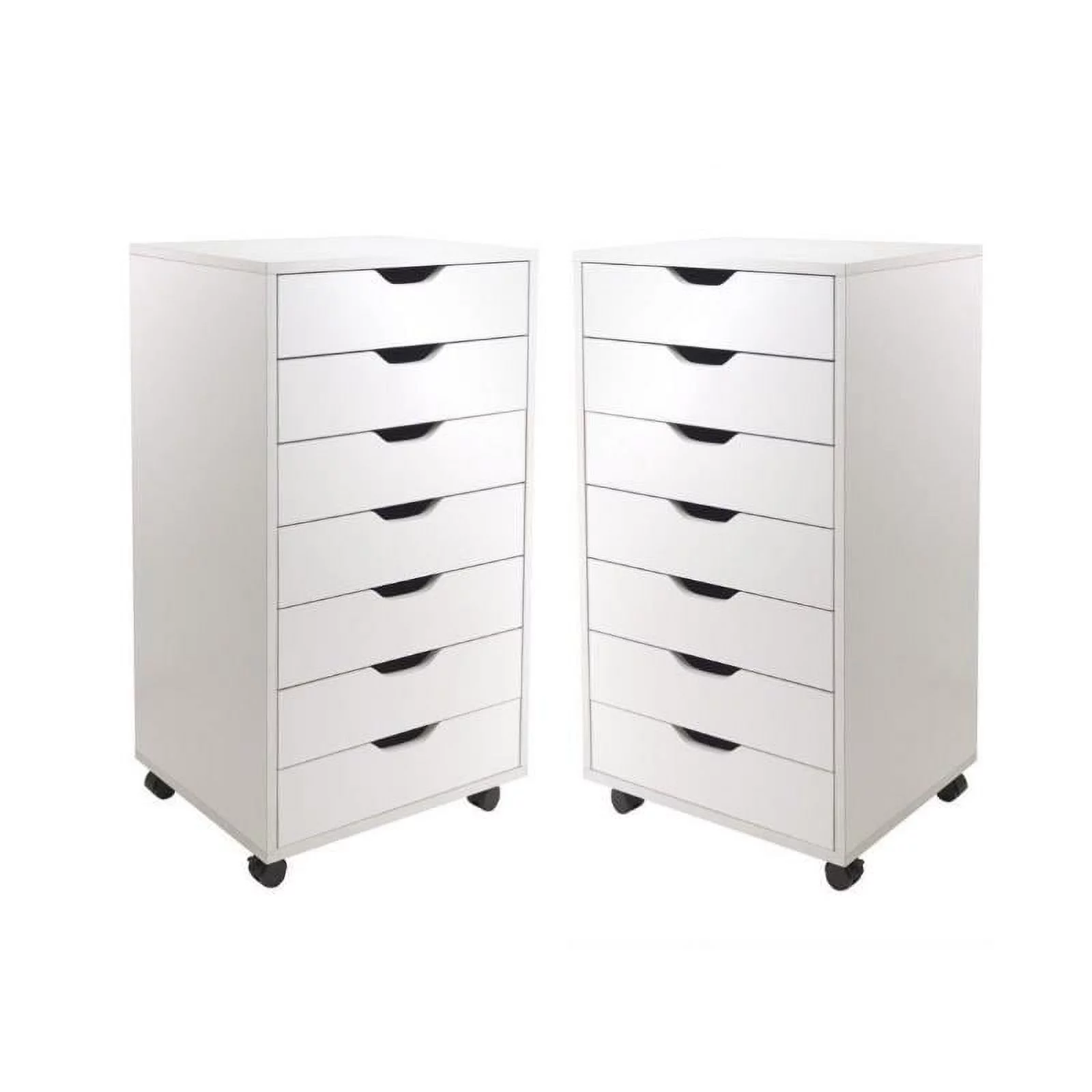 Home Square 2 Piece Composite Wood Filing Cabinet Set with 7 Drawer in White