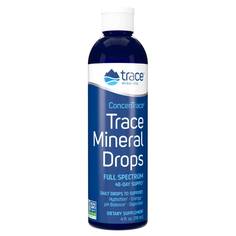 Trace Minerals ConcenTrace Drops, Ionic Liquid Magnesium, Chloride, Potassium, Low Sodium Electrolytes, 4 fl oz