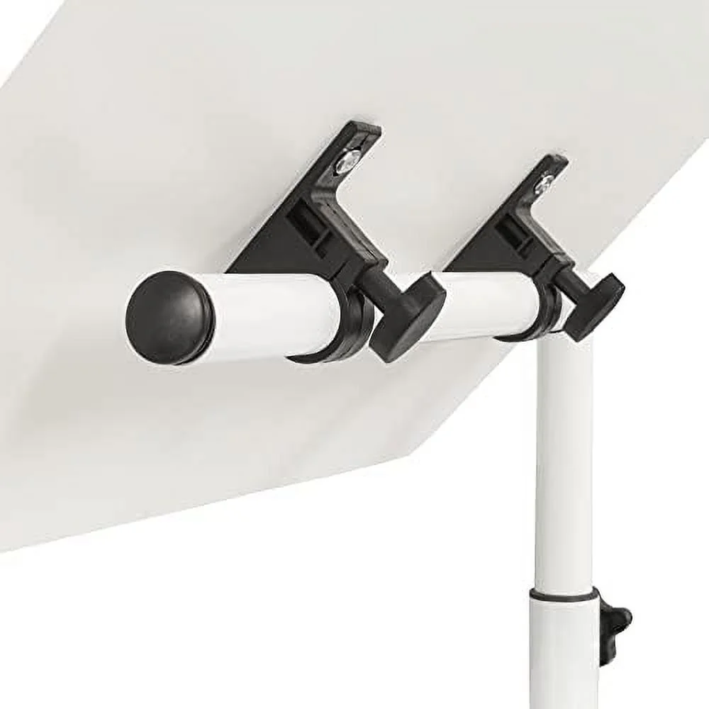 MQLIFEBOOM Height Adjustable Overbed End Table Wooden Nightstand with Swivel Top  Drawers  Wheels and Open  (Black Oak)