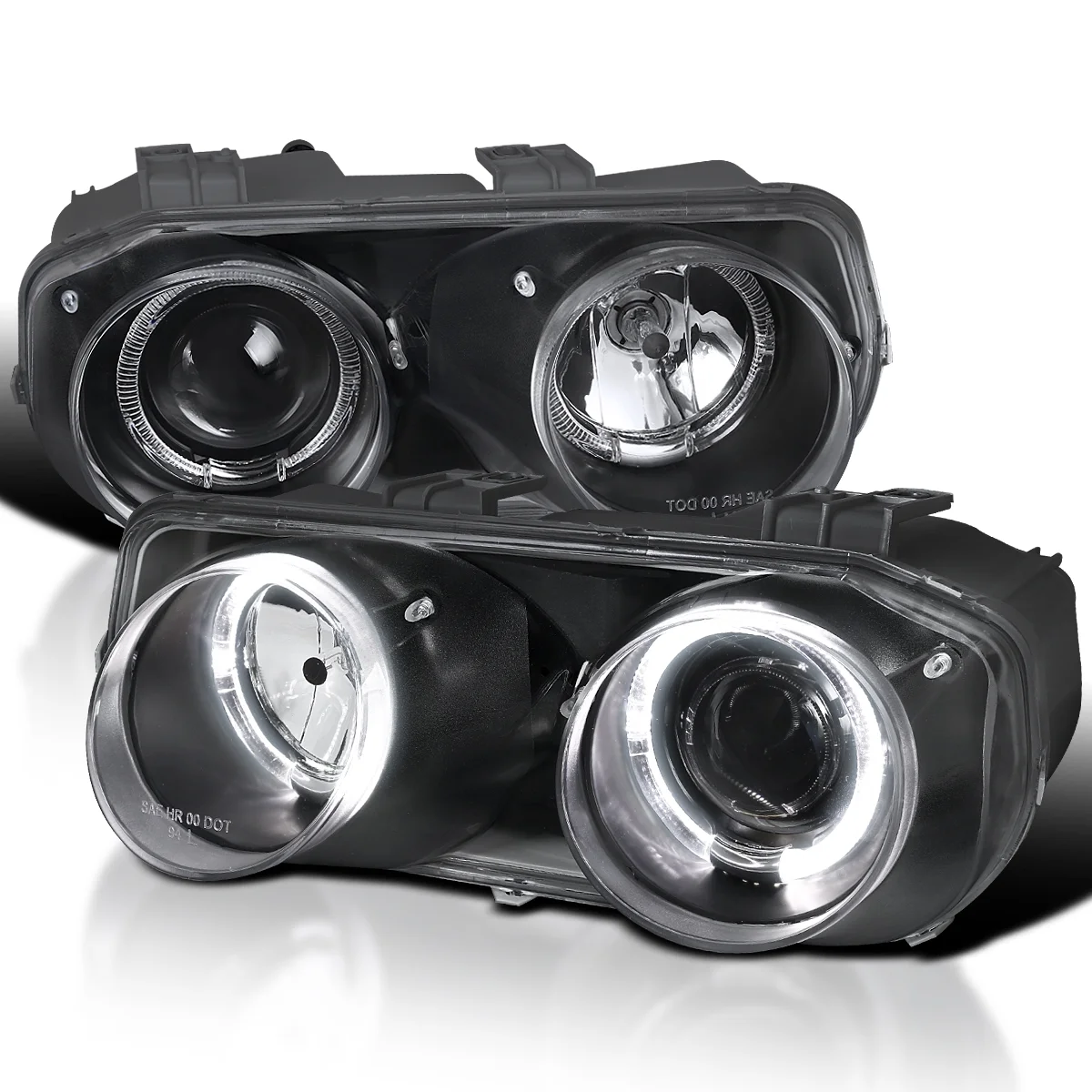 Spec-D Tuning Halo Projector Headlights Black Compatible with 1994-1997 Acura Integra 2Dr/4Dr Left + Right Pair Headlamps Assembly