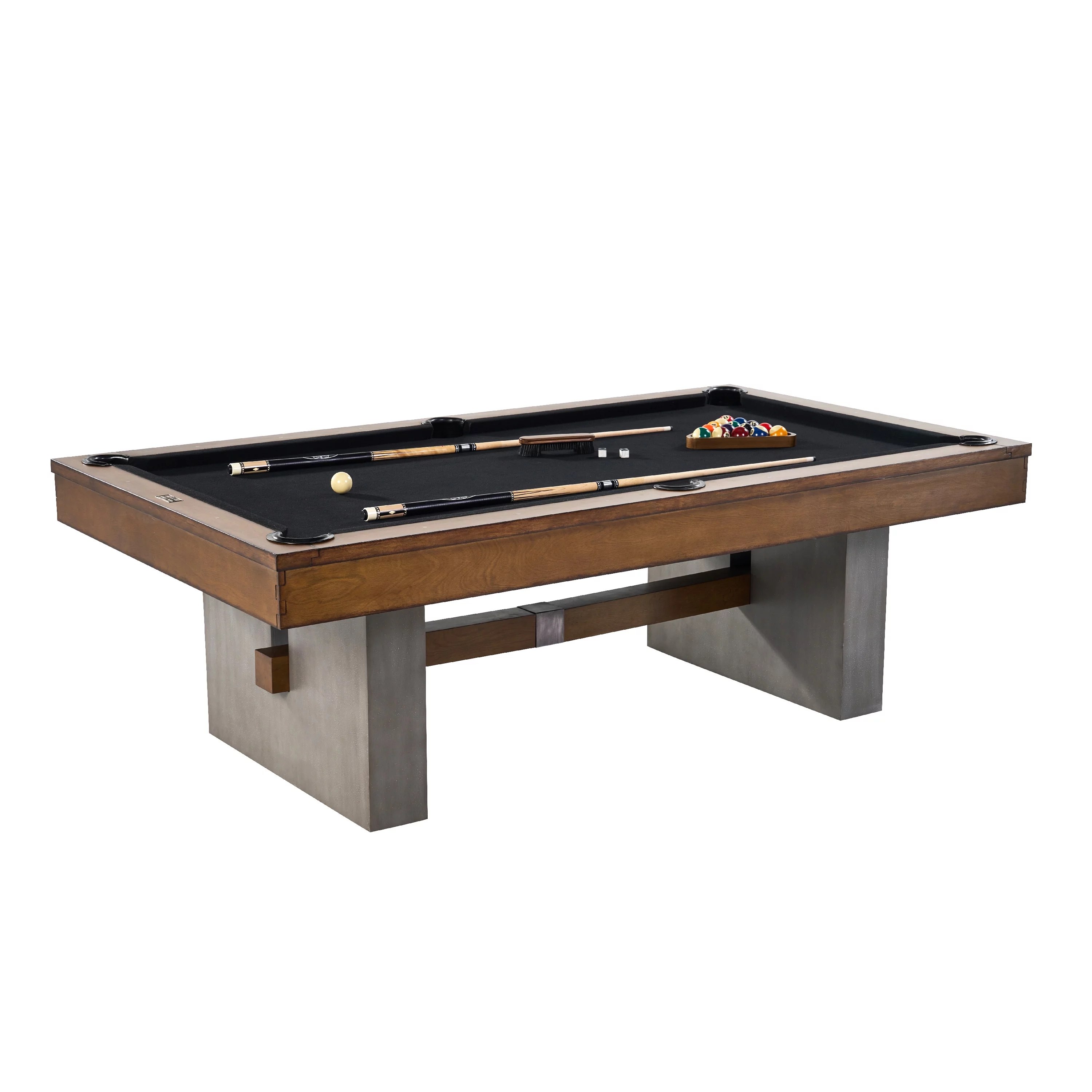Barrington Billiards 8' Urban Slate-Tech Drop Pocket Table With Pool Ball and Cue Stick Set