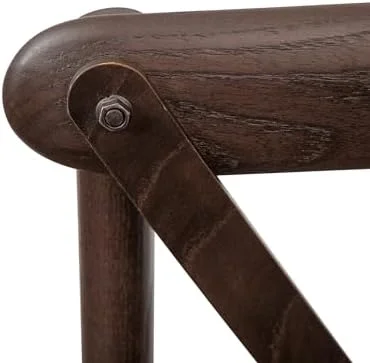 HBBOOMLIFE Stackable Early American Wood Cross Back Chair