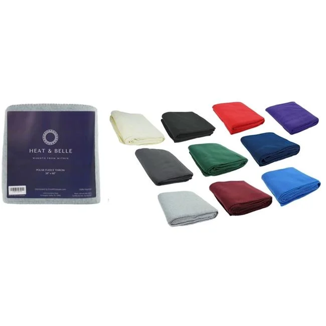 DDI 2366374 50 x 60 in. 240-300 GSM Polar Fleece Throw Blankets, Charcoal - Pack of 24