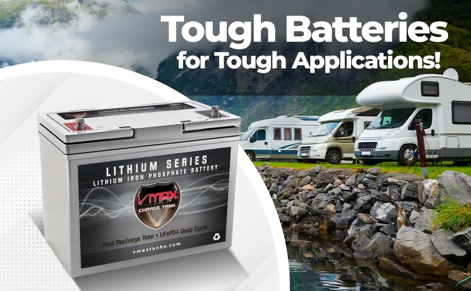 VMAX LFP22-1255 Li-Iron 12V 55AH LiFePO4 Marine Long Lasting Lithium Battery for 50LB Trolling Motors (12 Volt 55AH, Group 22NF, 704Wh)