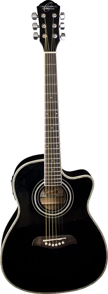 Oscar Schmidt OG1CEB 3/4 Size Acoustic-Electric Guitar, 4 Band EQ Tuner, Black