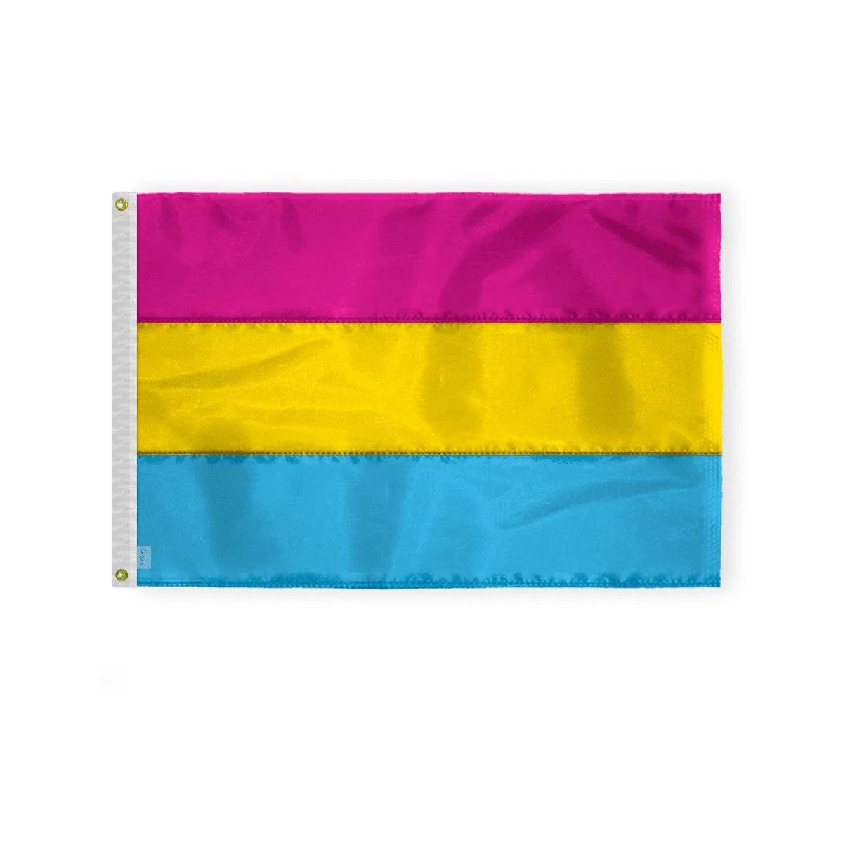 AGAS Pansexual Pride Embroidered Pride Flag 4x6 Ft - Fully Sewn Stitched Stripes - Brass Grommets Canvas Header - Quadruple Stitched Fly End