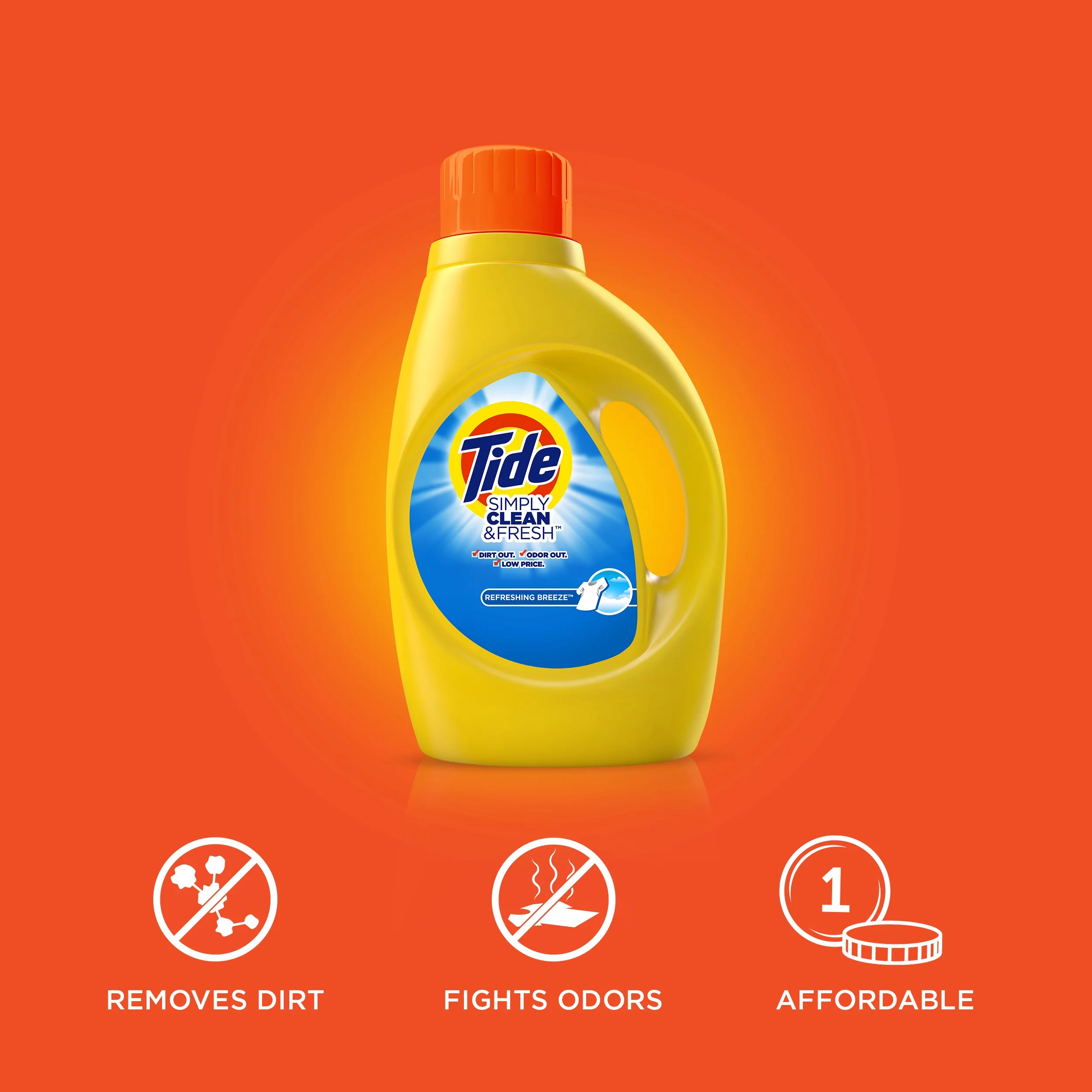 Tide Simply Clean & Fresh Liquid Laundry Detergent, Refreshing Breeze, 38 Loads 60 fl oz