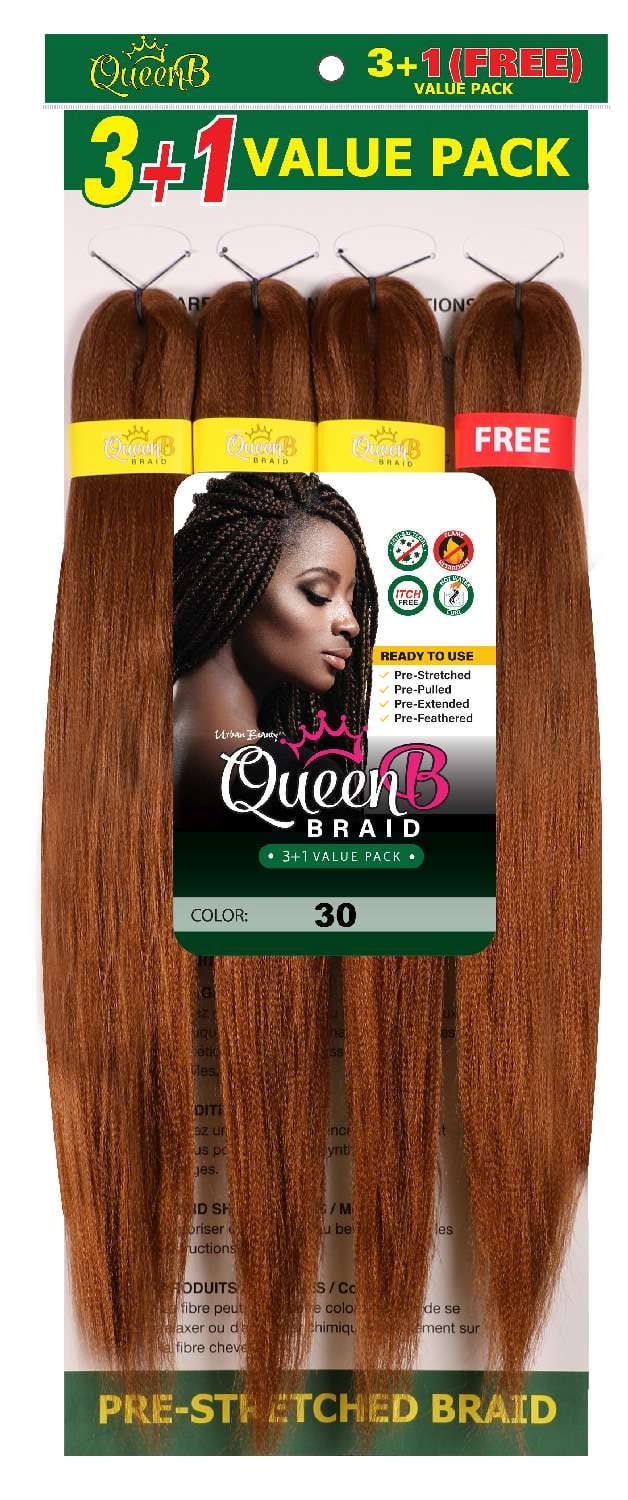 Urban Beauty Queen B Braid Synthetic 3 + 1 Value Pack 40 Inch Color 30
