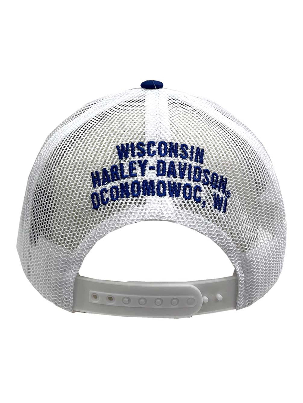 Harley-Davidson Men's All Pride Adjustable Snapback Mesh Trucker Hat - Royal, Harley Davidson