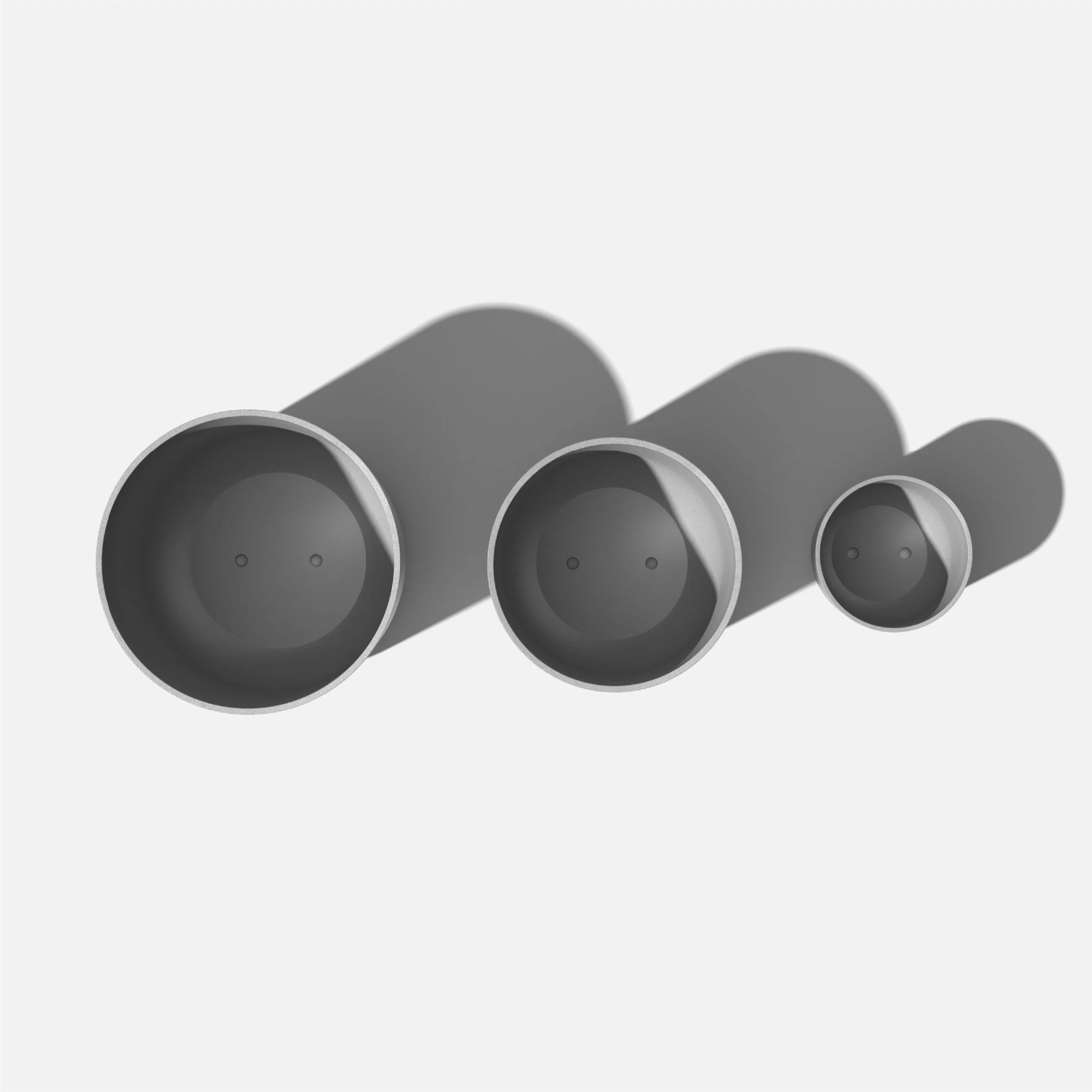 Veradek Kona Series Bundle - Three Piece Set of Plastic-Stone Planters - Gray