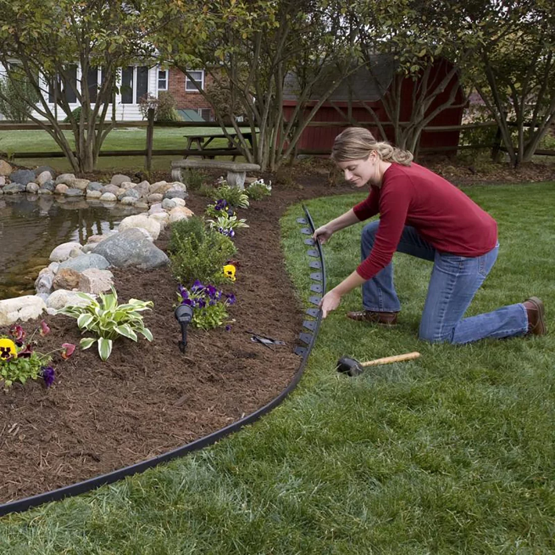 Easy-Flex 50' No-Dig Landscape Edging with Bonus Spikes