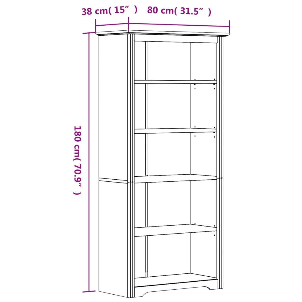 Anself Bookcase BODO Gray 31.5