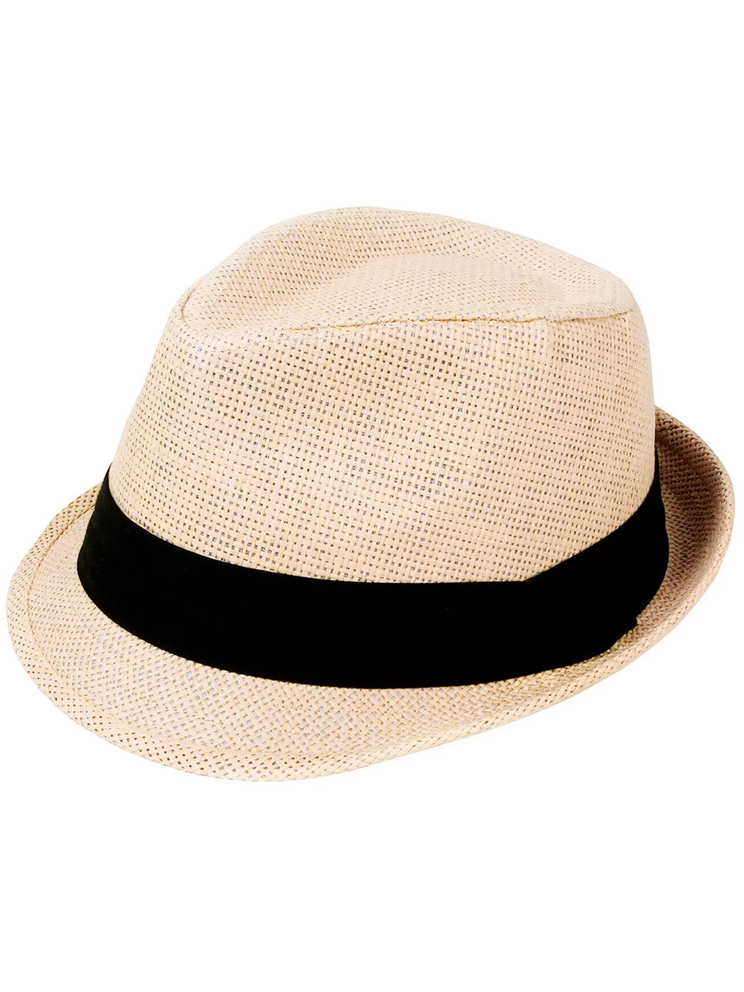 Unisex Cool Summer Panama Fedora Trilby Hat Short Brim, Natural,L/XL