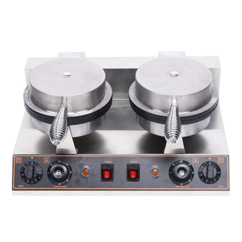 110v Electric Nonstick Waffle Maker Machine - Commercial Ice Cream Cone Maker 19.6*13.9*10.2in