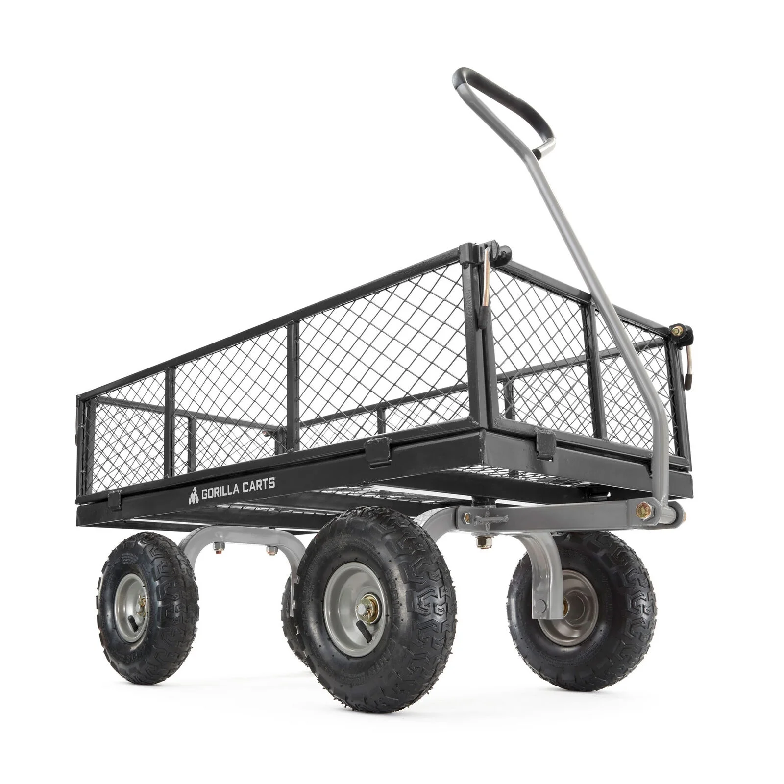 Gorilla Carts Steel Utility Cart Garden Beach Wagon, 800lbs Capacity, Gray