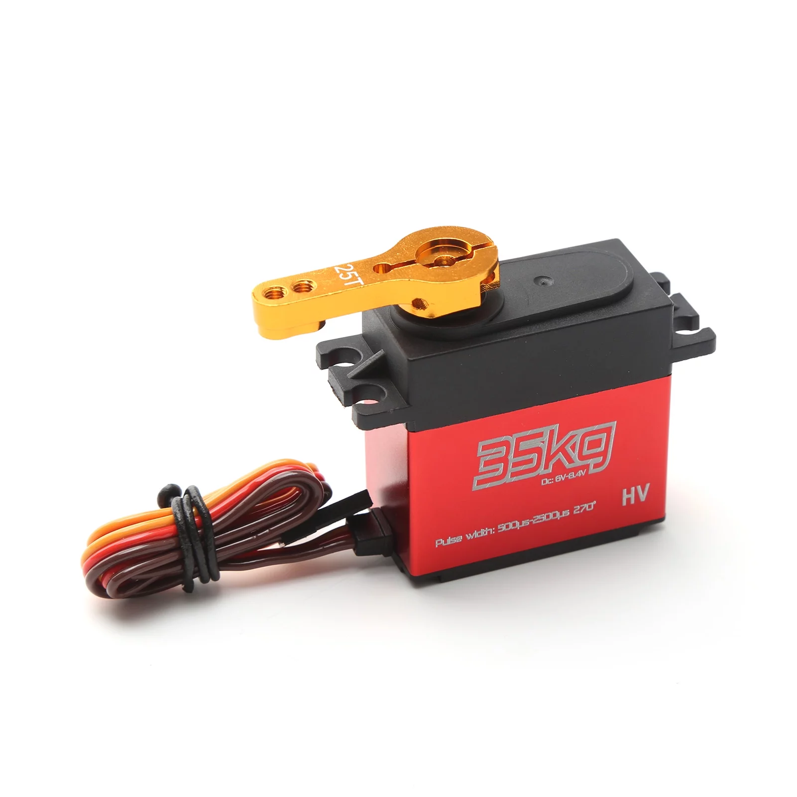 35KG Digital Servo IP66 Waterproof Stainless Steel Gear Steering Servo 270 Operating Degree with 25T Servo Arm for 110 112 RC Car Boat Airplane Helicopter Robot