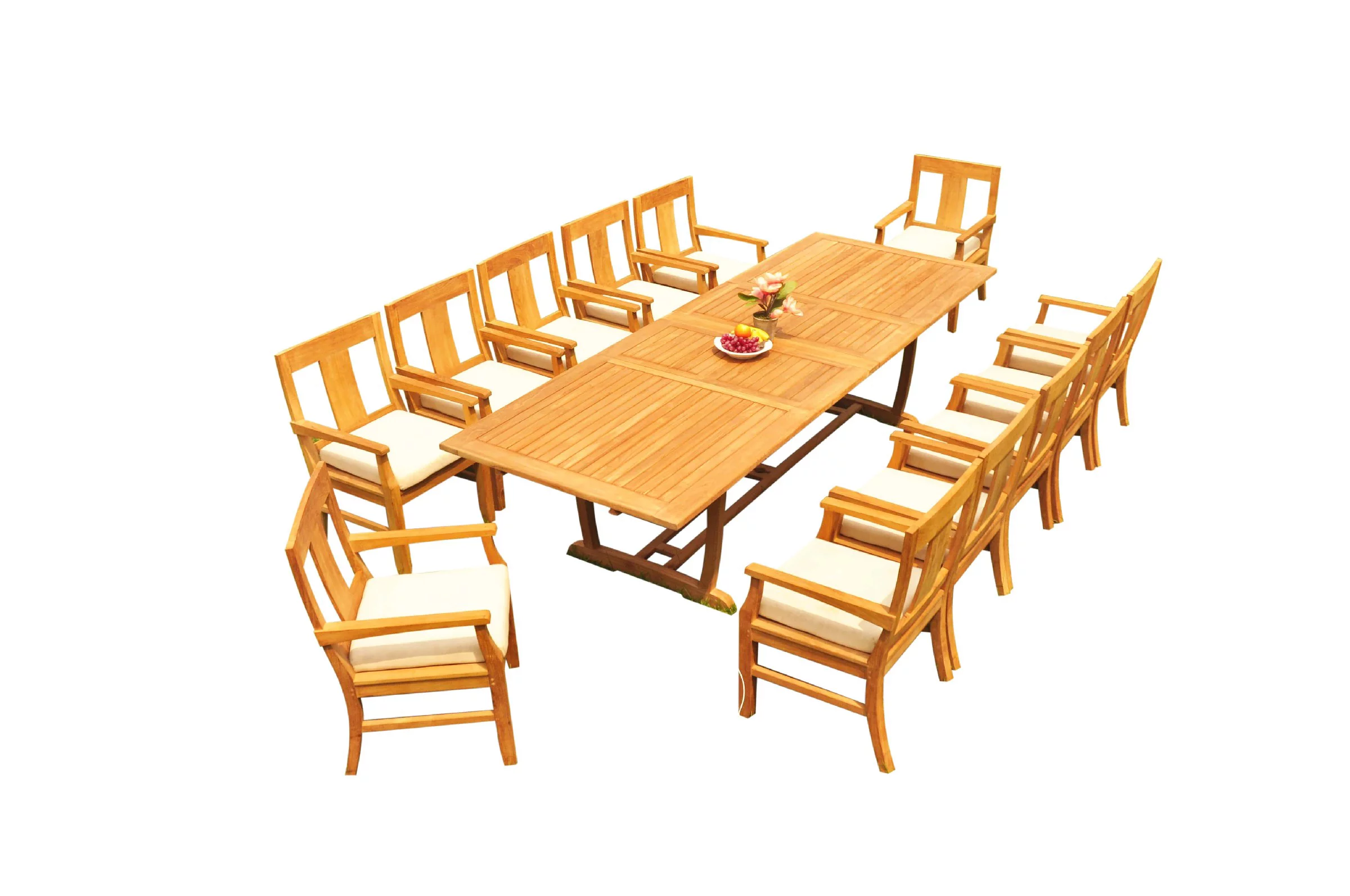 Grade-A Teak Dining Set: 12 Seater 13 Pc: 118