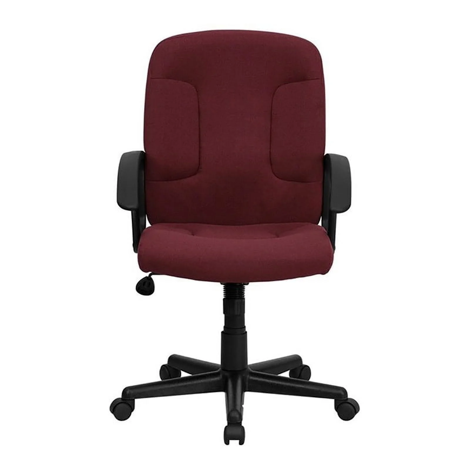 Scranton & Co Contemporary Fabric Mid-Back Office Chair with Arm in Burgundy Red