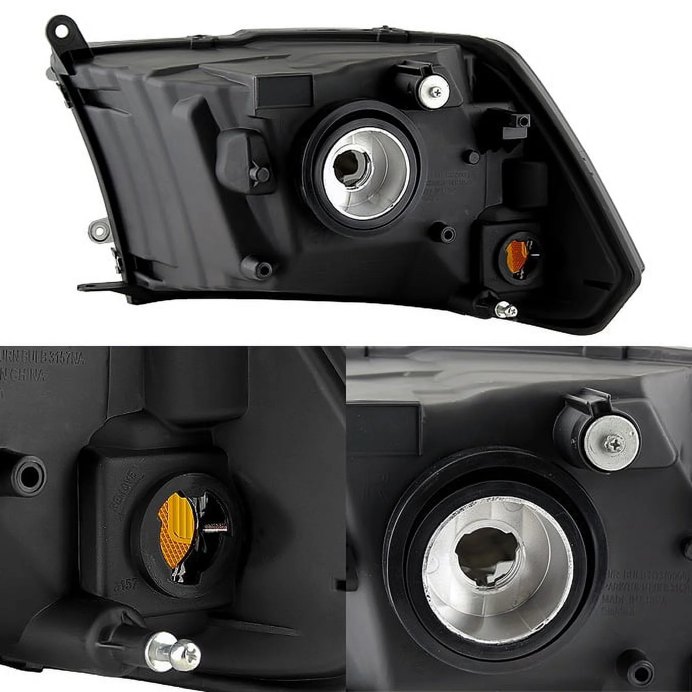 AKKON - For 2009-2018 Dodge Ram 1500 2500 3500 Pickup Truck Black Smoked Halogen Type Headlights + Led Tail lights Combo