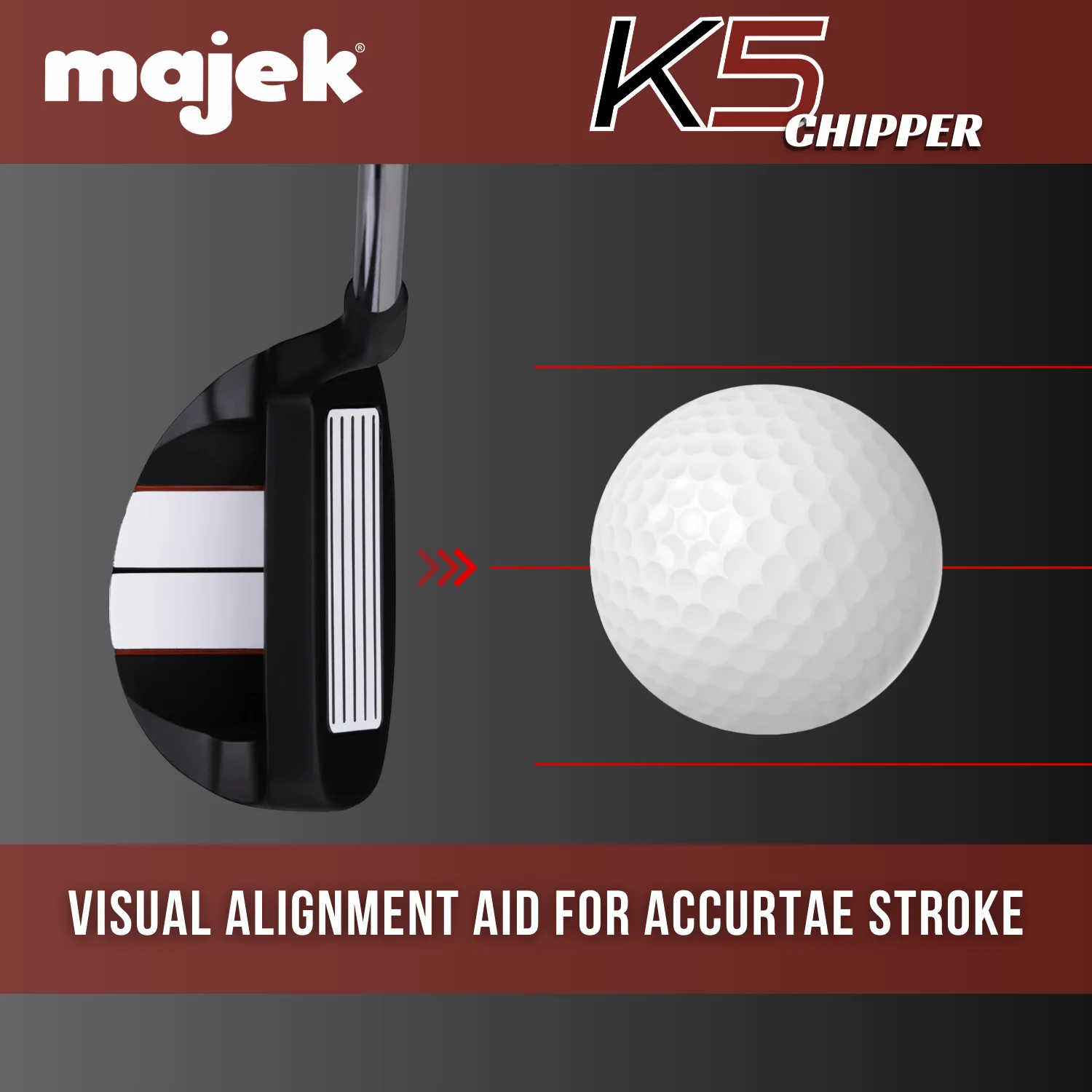 Majek K5 Chipper 37 Degree Black and Red Right Handed Ultra Tall Men's Golf Club